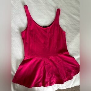 Express Bright Pink Peplum Tank Size S